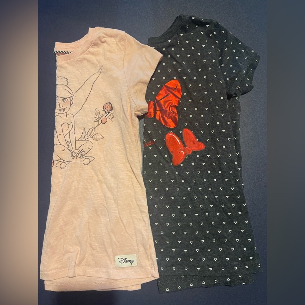 Girls Disney XL Tinker bell and Minnie Mouse Tshirts